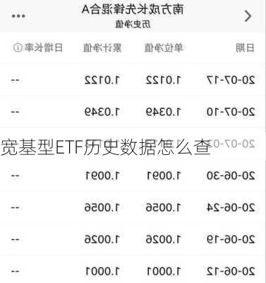 宽基型ETF历史数据怎么查