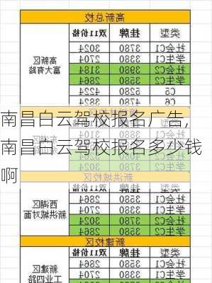 南昌白云驾校报名广告,南昌白云驾校报名多少钱啊