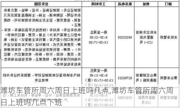 潍坊车管所周六周日上班吗几点,潍坊车管所周六周日上班吗几点下班