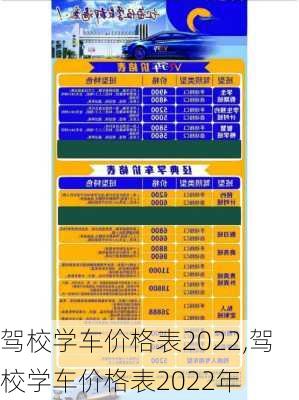 驾校学车价格表2022,驾校学车价格表2022年